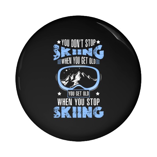 Winter Sports Slope Ski Instructors Skis Pin Buttons