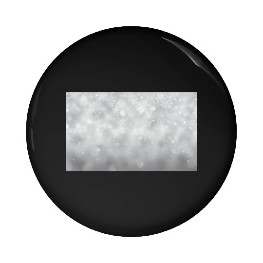 Grey Bokeh Christmas Snowflakes Pin Buttons