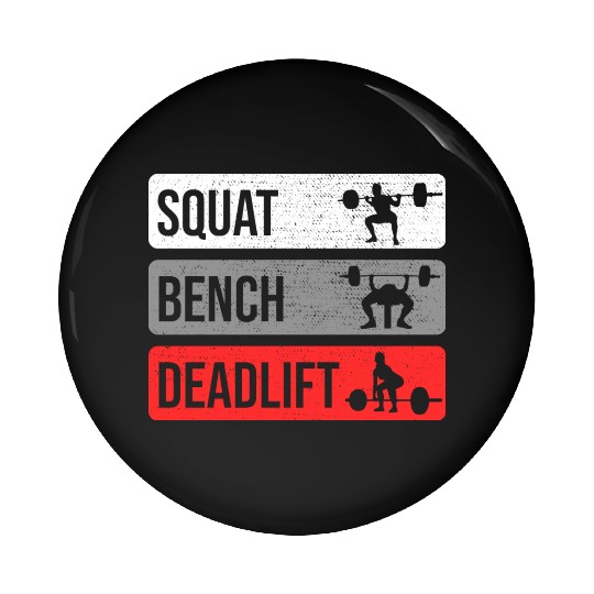 Gym Workout Squat Bench Deadlift Pin Buttons