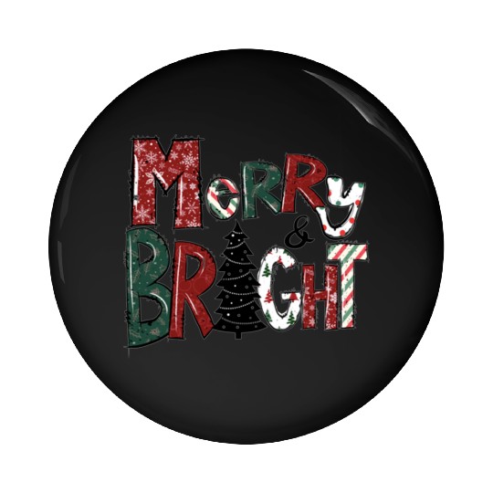 Merry And Bright Pin Buttons | Merry Christmas 2022