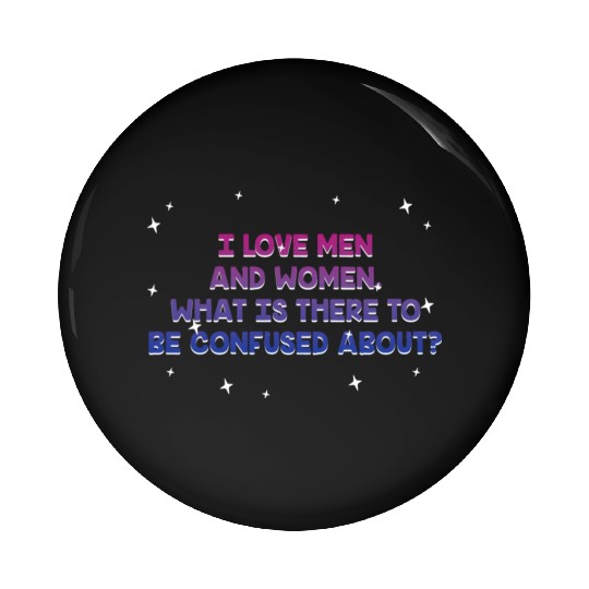 I Love Men and Women Bisexual LGBTQ Bi Pride Gay Pin Buttons