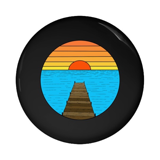 Footbridge sunrise Pin Buttons