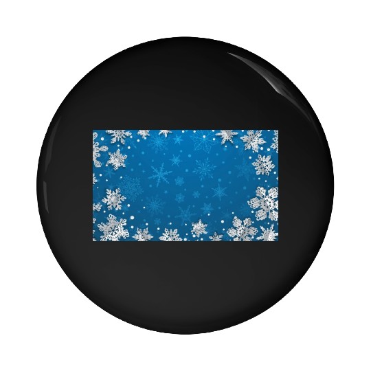 Winter Snowflakes Navy Blue Pattern Pin Buttons