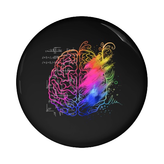 Art Teacher Brain, Math Teacher Pin Buttons