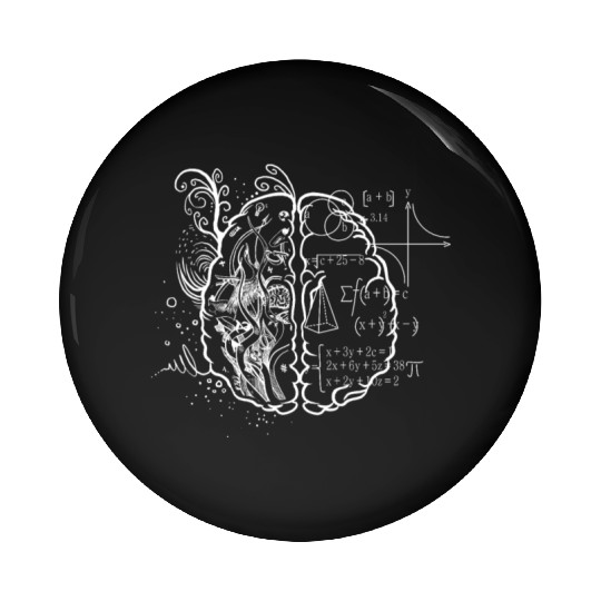 Art Teacher Brain, Math Teacher Pin Buttons