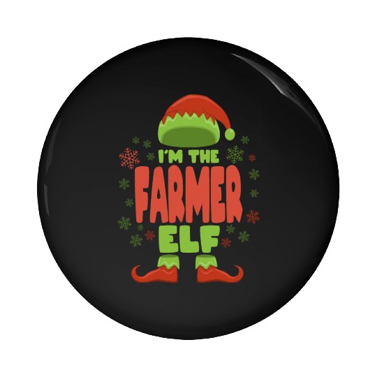 Farmer Christmas Elf Pin Buttons
