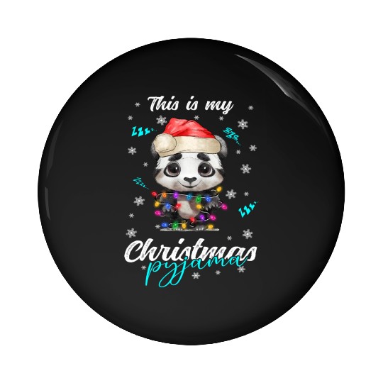Winter Christmas Pyjama Panda Pin Buttons