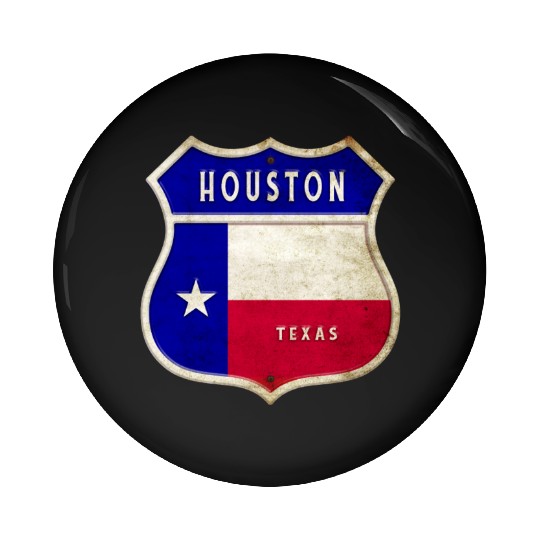 Houston Texas coat of arms flag design Pin Buttons