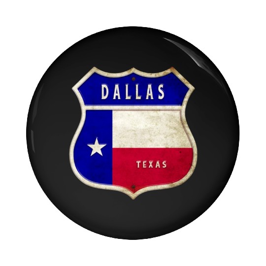 Dallas Texas crest flag design Pin Buttons