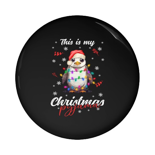Winter Christmas Pyjama Penguin Pin Buttons