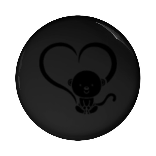 Chimpanzee Monkey Baby Orangutan - Cute Monkey Hea Pin Buttons