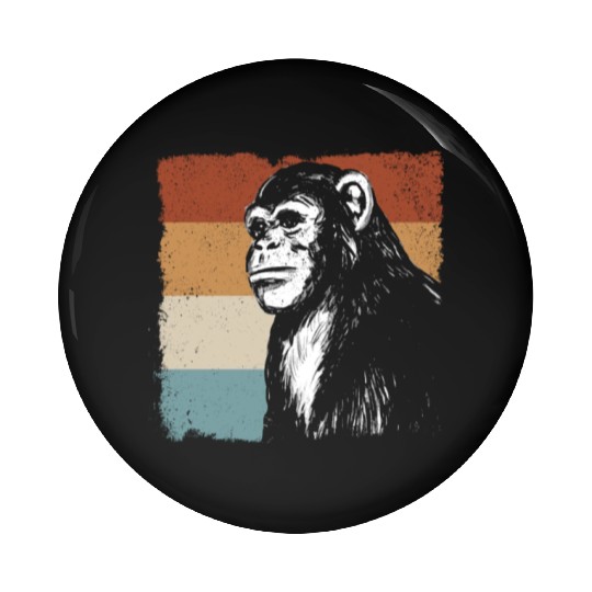 Monkey Chimpanzee Orangutan Monkey - Retro Monkey Pin Buttons