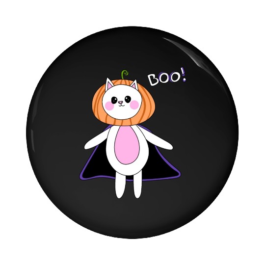 cute cat in halloween melon costume Pin Buttons