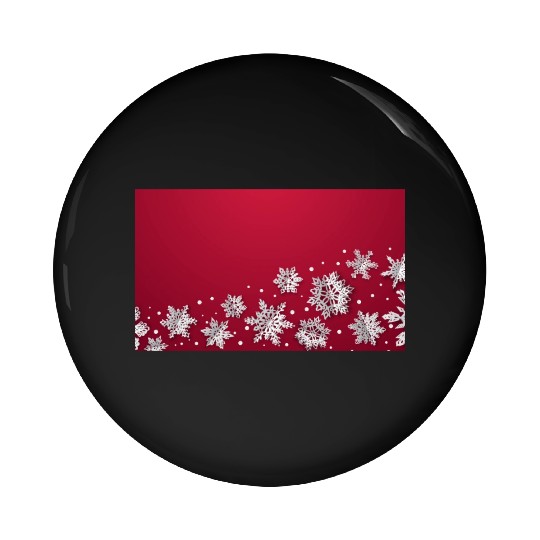 Modern Snowflakes Red Pin Buttons