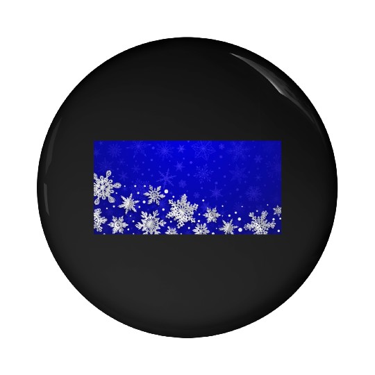 Modern Blue Snowflakes Pattern Pin Buttons