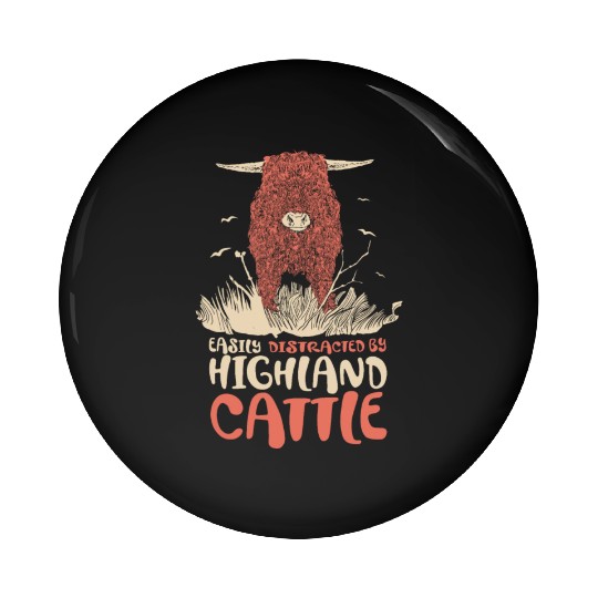 Scottish Highland Cow Grass Puppy Cow Whisperer Pin Buttons