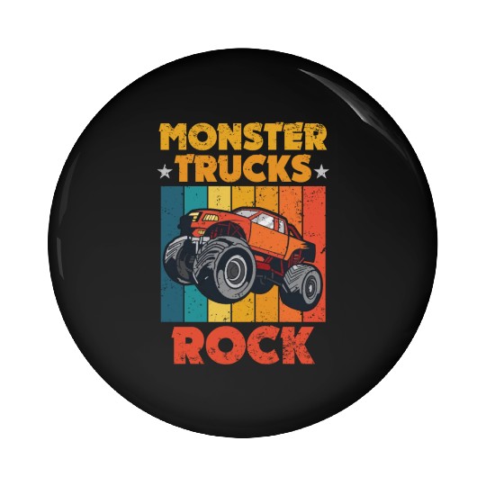 Awesome Monster Trucks Rock Tricks Stunts Wheelies Pin Buttons