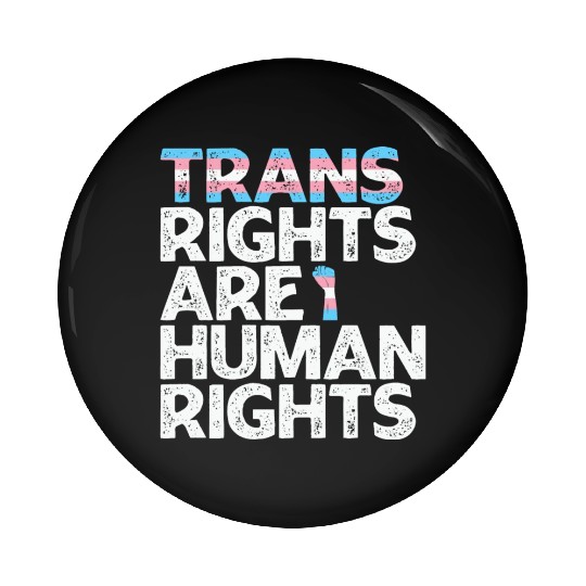 LBGT Flag Gay Pride Trans rights are human rights Pin Buttons