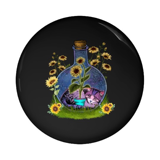 Cat Nap In A Jar Pin Buttons