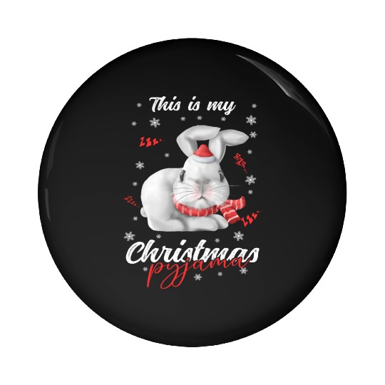 Winter Christmas Pyjama rabbit Pin Buttons