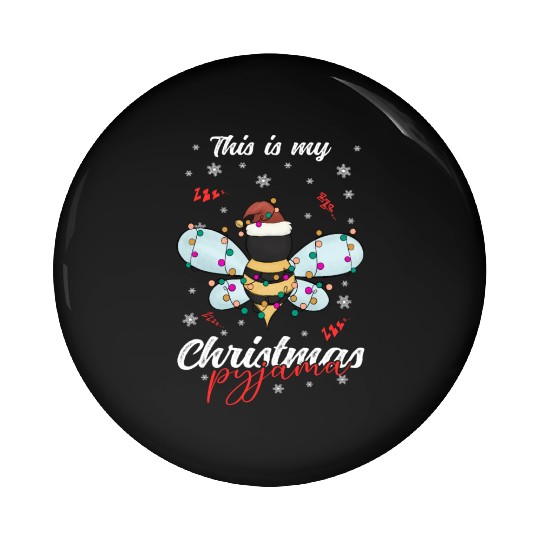 Winter Christmas Pyjama Bee Pin Buttons