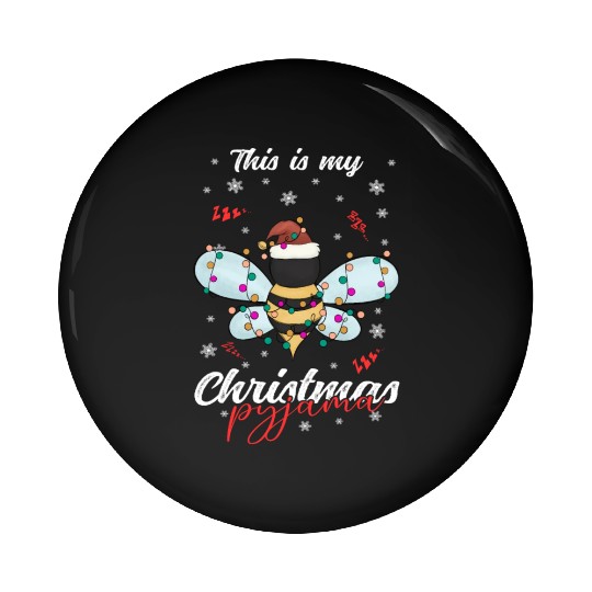 Winter Christmas Pyjama Bee Pin Buttons