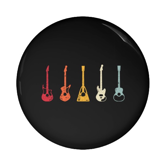 Guitar Pick Gift For Guitarist Retro Vintage Pin Buttons