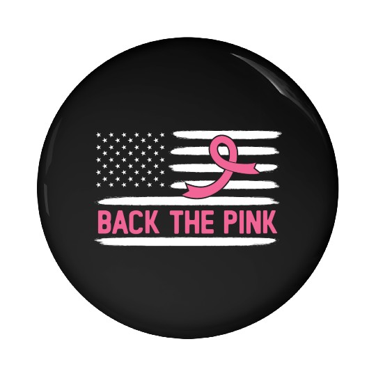 USA Flag Breast Cancer Awareness Pin Buttons