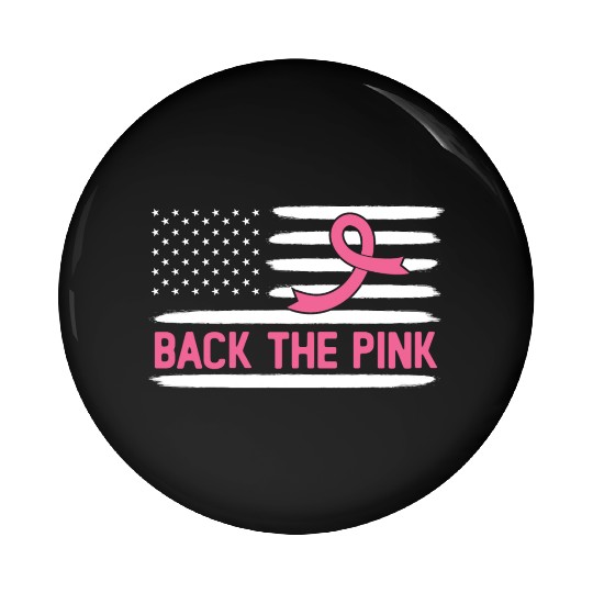 USA Flag Breast Cancer Awareness Pin Buttons