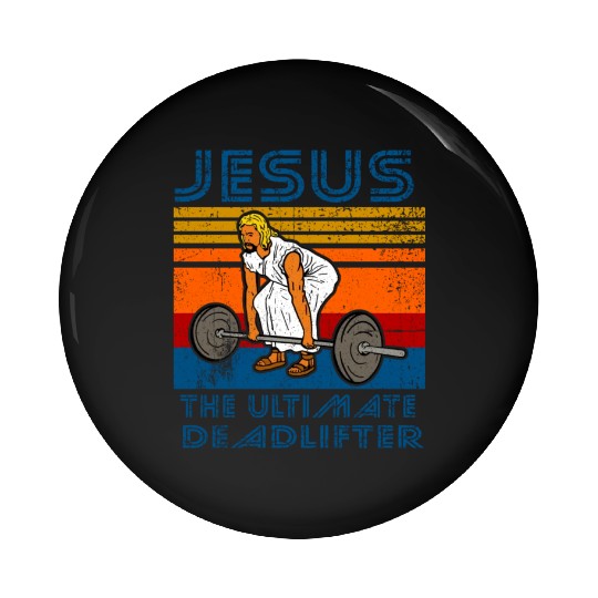 Jesus Weightlifting Fitness Gym Pin Buttons