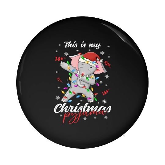 Winter Christmas Pyjama Elephant Pin Buttons