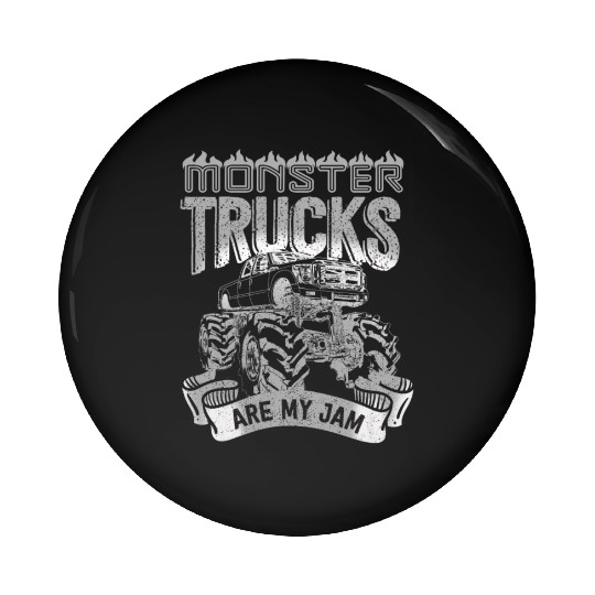 Monster Trucks Are My Jam Vintage Retro Pin Buttons