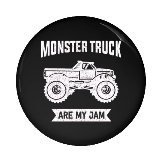 Monster Trucks Are My Jam Vintage Retro Pin Buttons