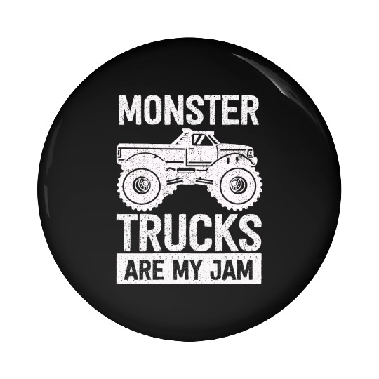 Monster Trucks Are My Jam Vintage Retro Pin Buttons