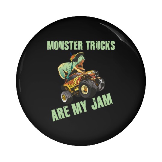 Monster Trucks Are My Jam Vintage Retro Pin Buttons