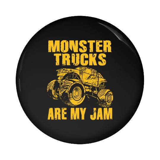 Monster Trucks Are My Jam Vintage Retro Pin Buttons