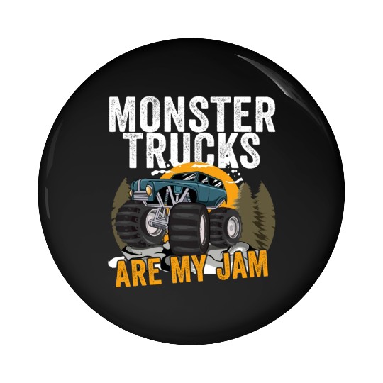 Monster Trucks Are My Jam Vintage Retro Pin Buttons