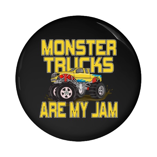 Monster Trucks Are My Jam Vintage Retro Pin Buttons