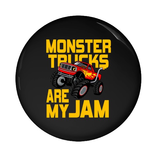 Monster Trucks Are My Jam Vintage Retro Pin Buttons