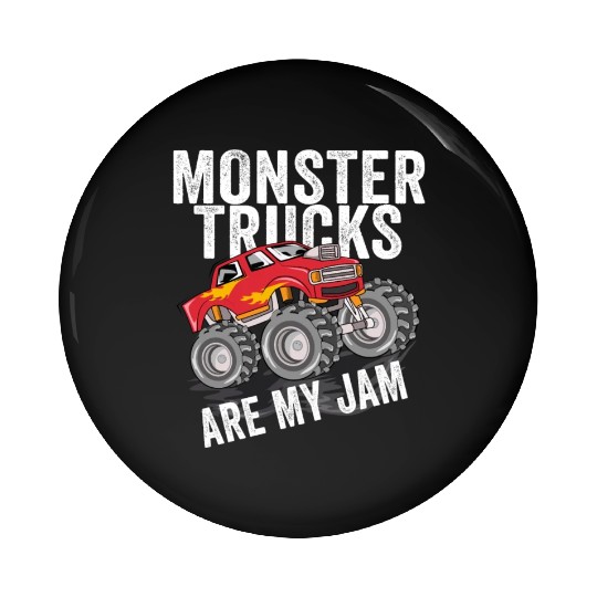 Monster Trucks Are My Jam Vintage Retro Pin Buttons