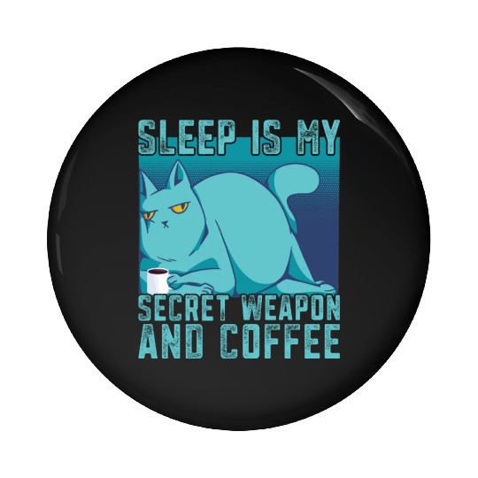 Cat Drinking Coffee Tired I Need Coffee Pin Buttons