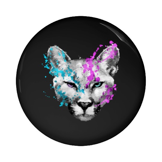 Dramabite mountain lion Pin Buttons