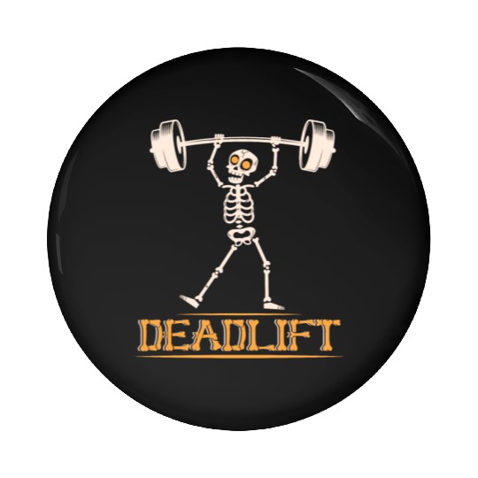 Skeleton Deadlift Gym Workout Pin Buttons