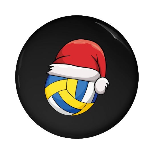 Volleyball Chirstmas Cute Volleyball Xmas Santa Pin Buttons