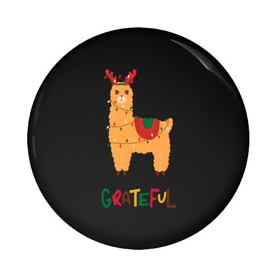 Fa La La La LLama - Grateful ! Pin Buttons