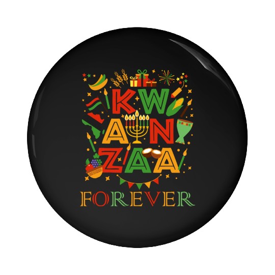 Happy Kwanzaa Forever Christmas Blessing Kinara Pin Buttons