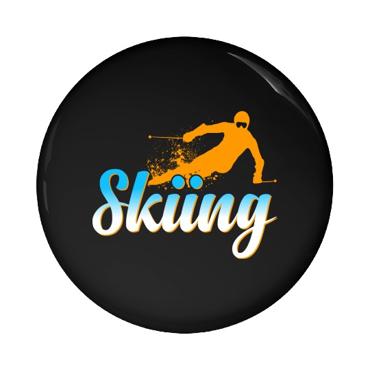 Skiing ski snow winter sports Pin Buttons