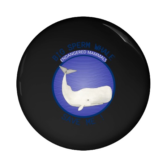 Mammals Endangered Big Sperm Whale Pin Buttons