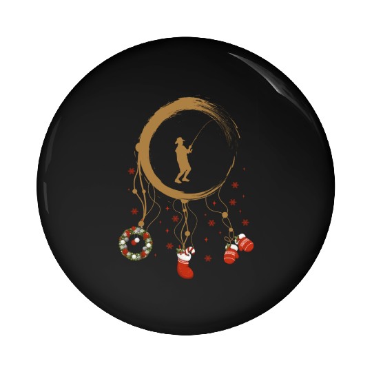 Winter dreamcatcher Christmas Fishing Pin Buttons