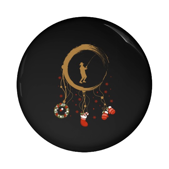 Winter dreamcatcher Christmas Fishing Pin Buttons